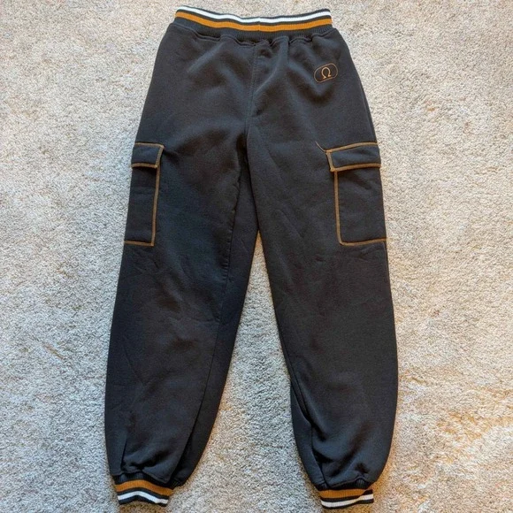 Ignition Cargo Sweatpants Mens Large Charcoal Grey Orange Contrast Stitch - Picture 1 of 5